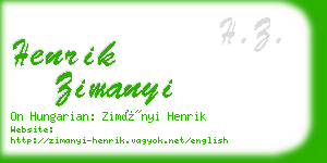 henrik zimanyi business card